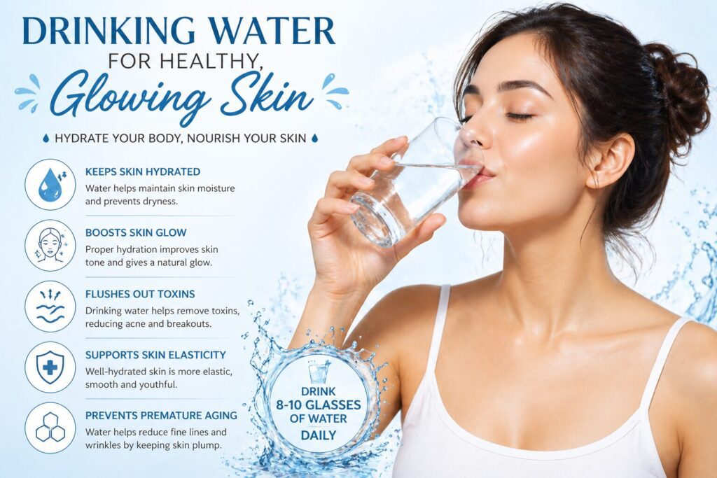 drinking water for healthy glowing skin