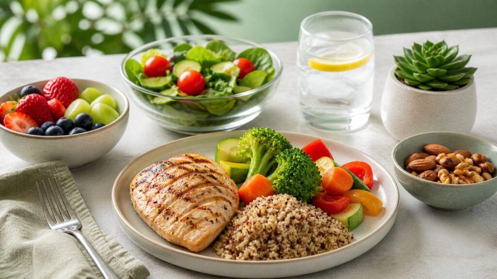 Balanced meal plan for GLP-1 weight loss support